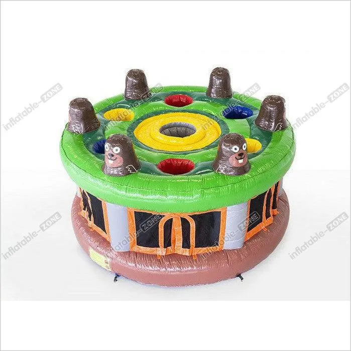 0.55MM PVC Inflatable Sports Games / Whack A Mole Game With Hammer For Kids