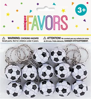 12pk Soccer Ball Keyrings