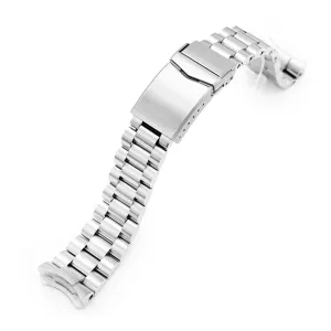 22mm Endmill Watch Band for Seiko 5 Sports 42.5mm SRPD51 SRPD55 SBSA003, Stainless Steel - Brushed, V Diver Clasp