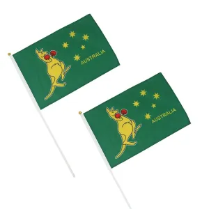 2pk Boxing Kangaroo Flag on Stick