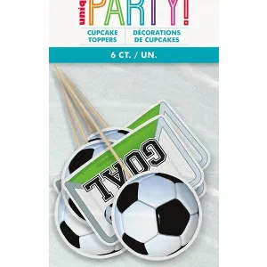 6pk Soccer Cupcake Toppers