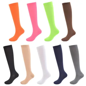 9 Pairs Solid Color Long Tube Sports Socks