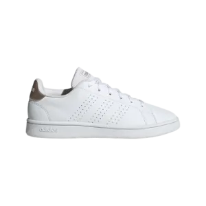 ADIDAS ADVANTAGE BASE SHOES - WOMEN - WHITE/CHAMPAGNE