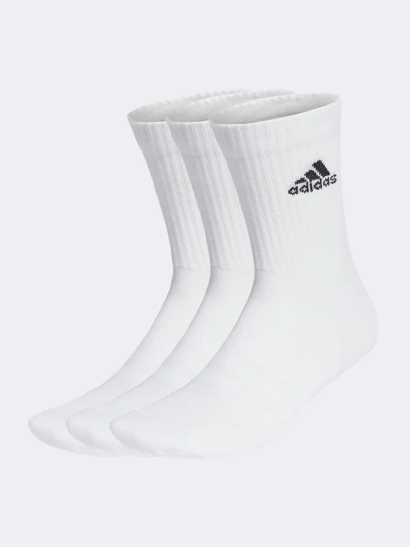 Adidas Cushioned Crew 3 Pairs Unisex Sportswear Sock White