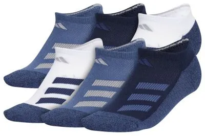 adidas Youth Cushioned Angle Stripe 6-Pack No Show Socks