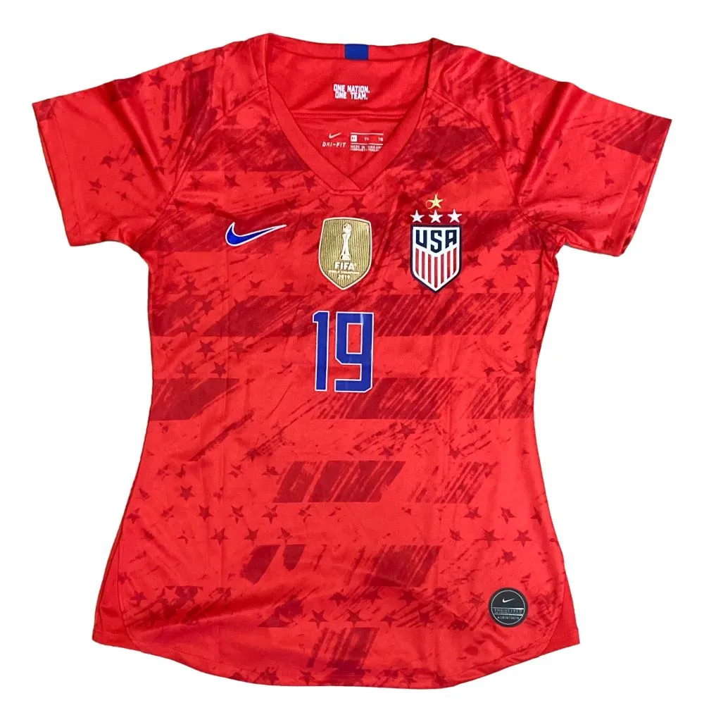 Alex Morgan Signed 2019/20 Nike USA Women's Champions XL Soccer Jersey BAS