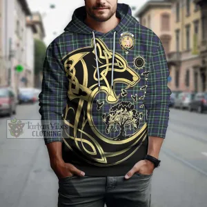 Allardice Tartan Hoodie with Family Crest Celtic Wolf Style