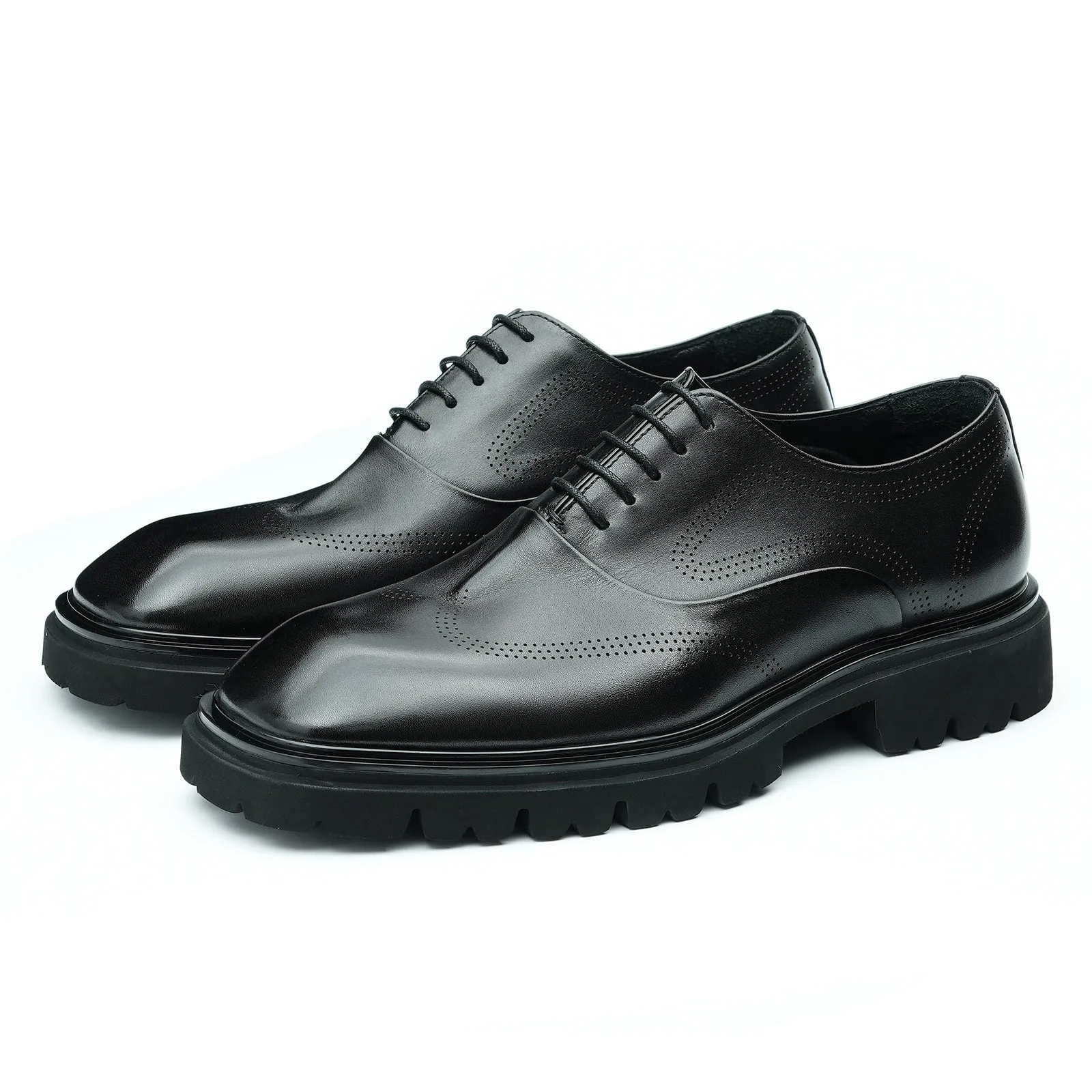 AlliElegance Luxe Lace-Up Brogue Oxford Dress Shoes