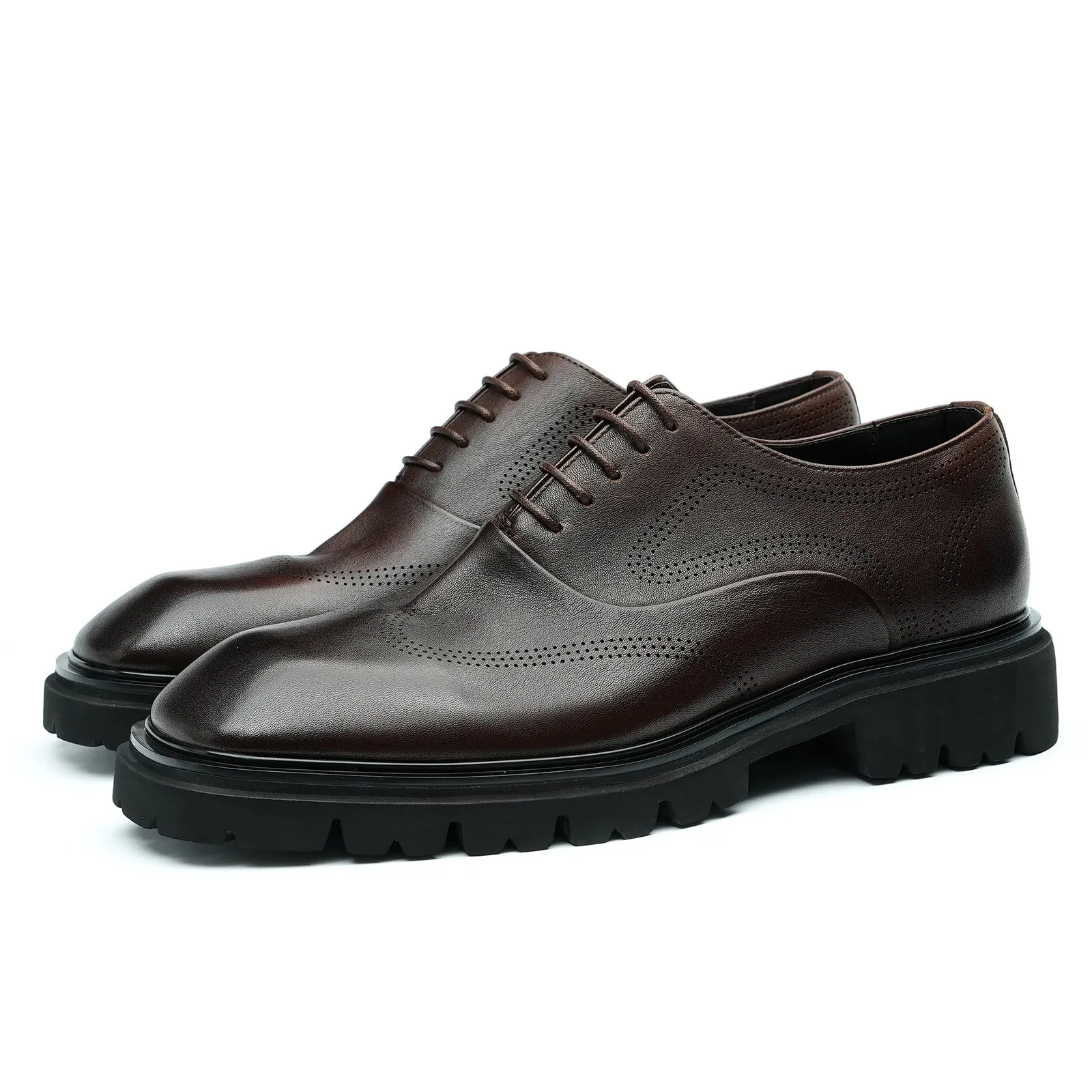 AlliElegance Luxe Lace-Up Brogue Oxford Dress Shoes