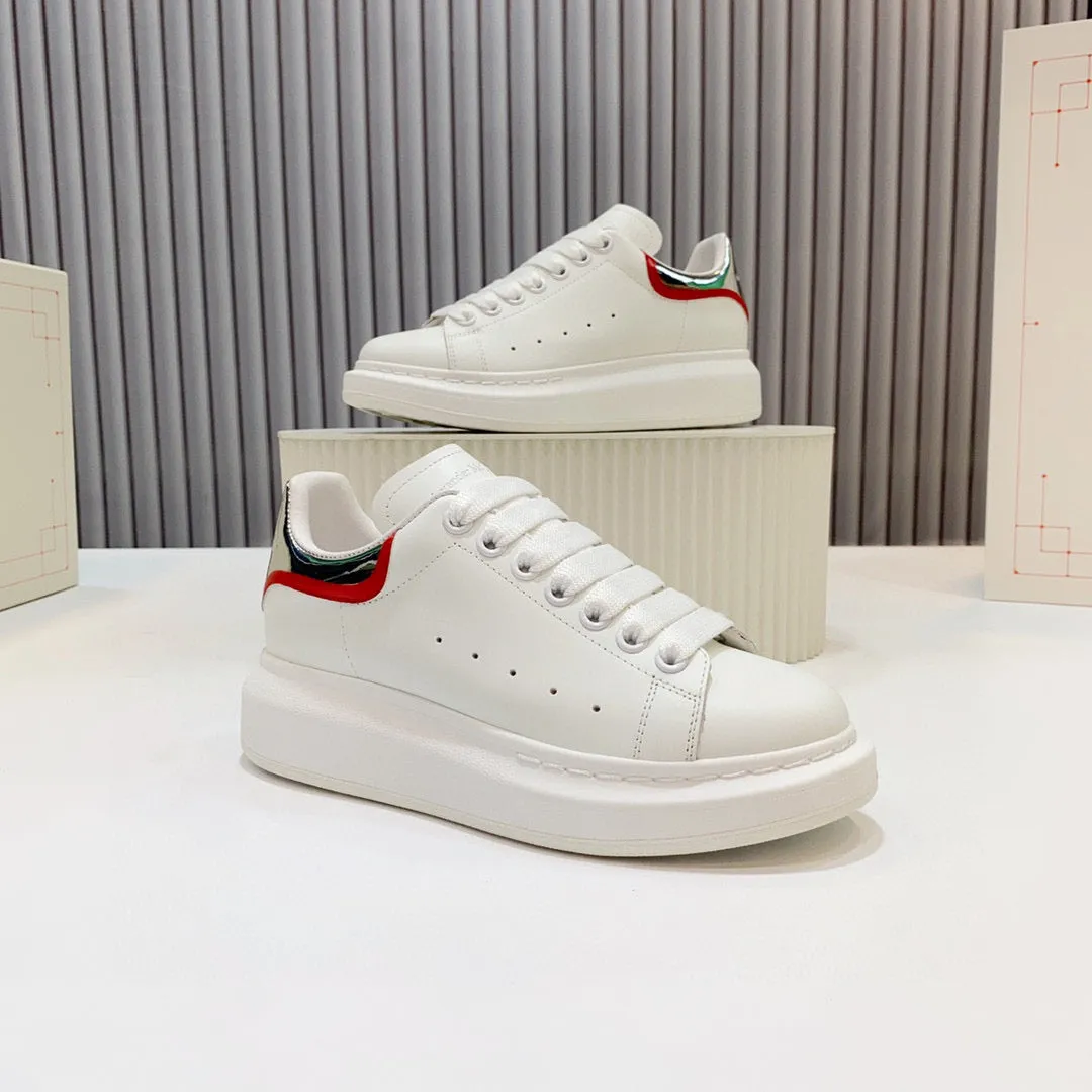 ALMC Silver Red and White Oversized Sneakers-039