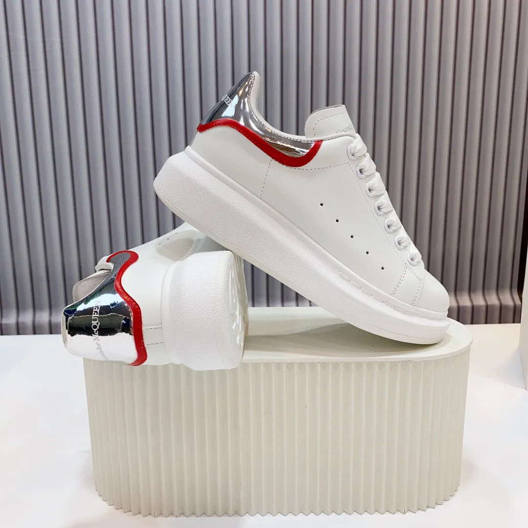 ALMC Silver Red and White Oversized Sneakers-039