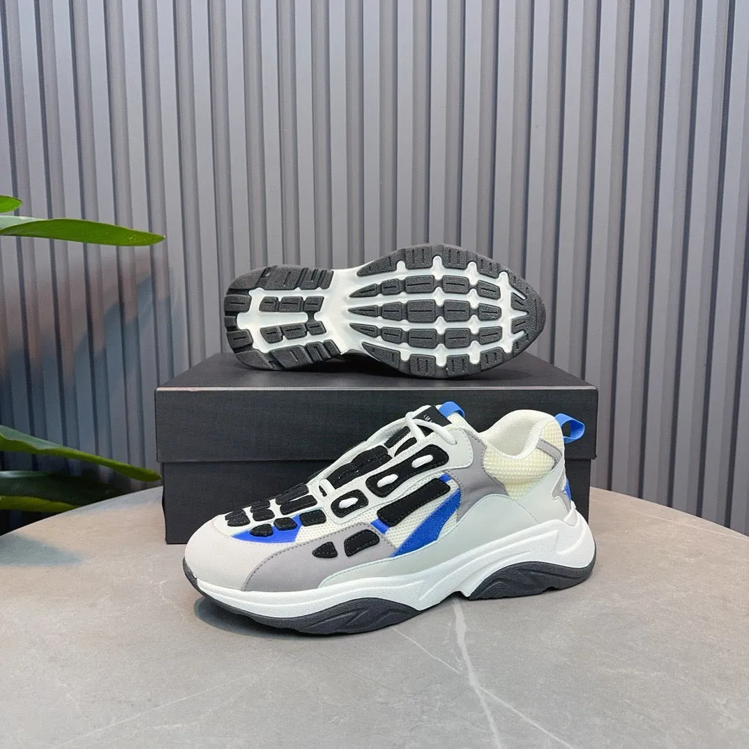 AMR Black, Blue & White Bone Runner Sneakers -062