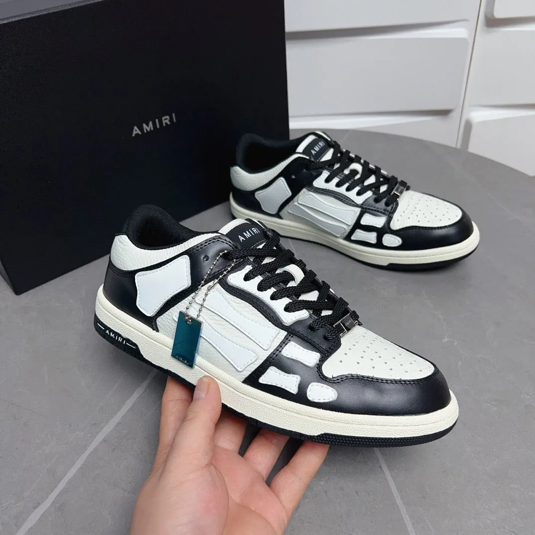 AMR Skel Top Low Black and White Sneakers-146