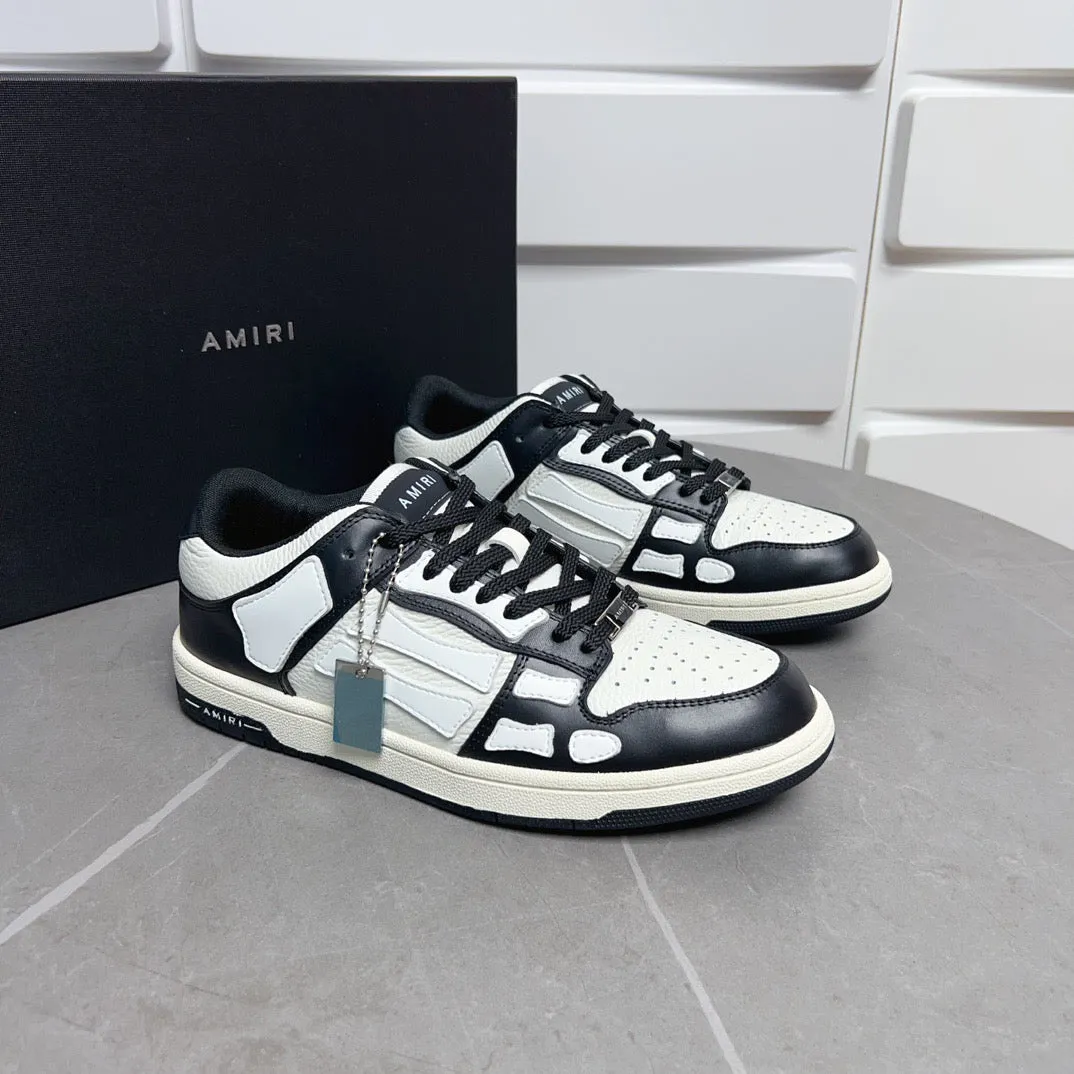 AMR Skel Top Low Black and White Sneakers-146