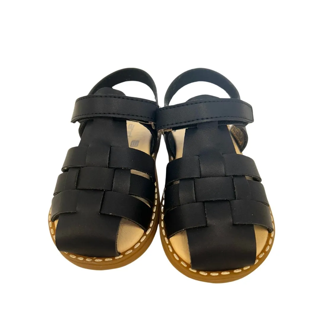 Andanines Navy Blue Leather Sandals