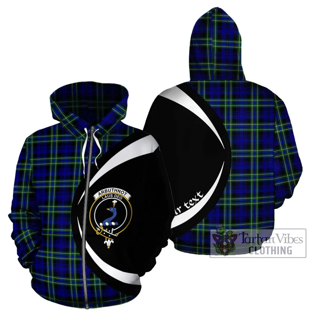 Arbuthnot Modern Tartan Hoodie with Family Crest Circle Style