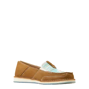 Ariat Ladies Cruiser Sendero Tan Suede & Turquoise Boquillas Slip On Shoes 10047462