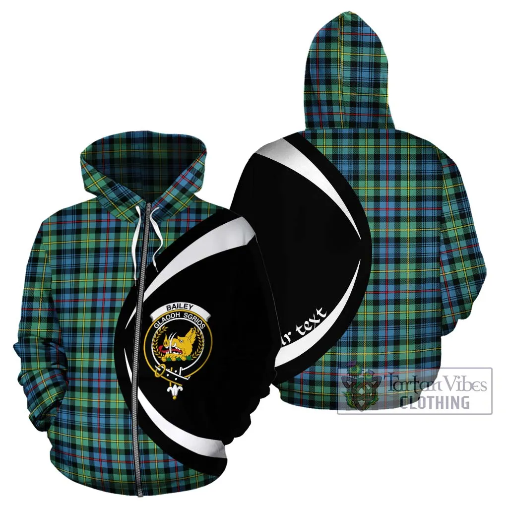 Bailey Ancient Tartan Hoodie with Family Crest Circle Style