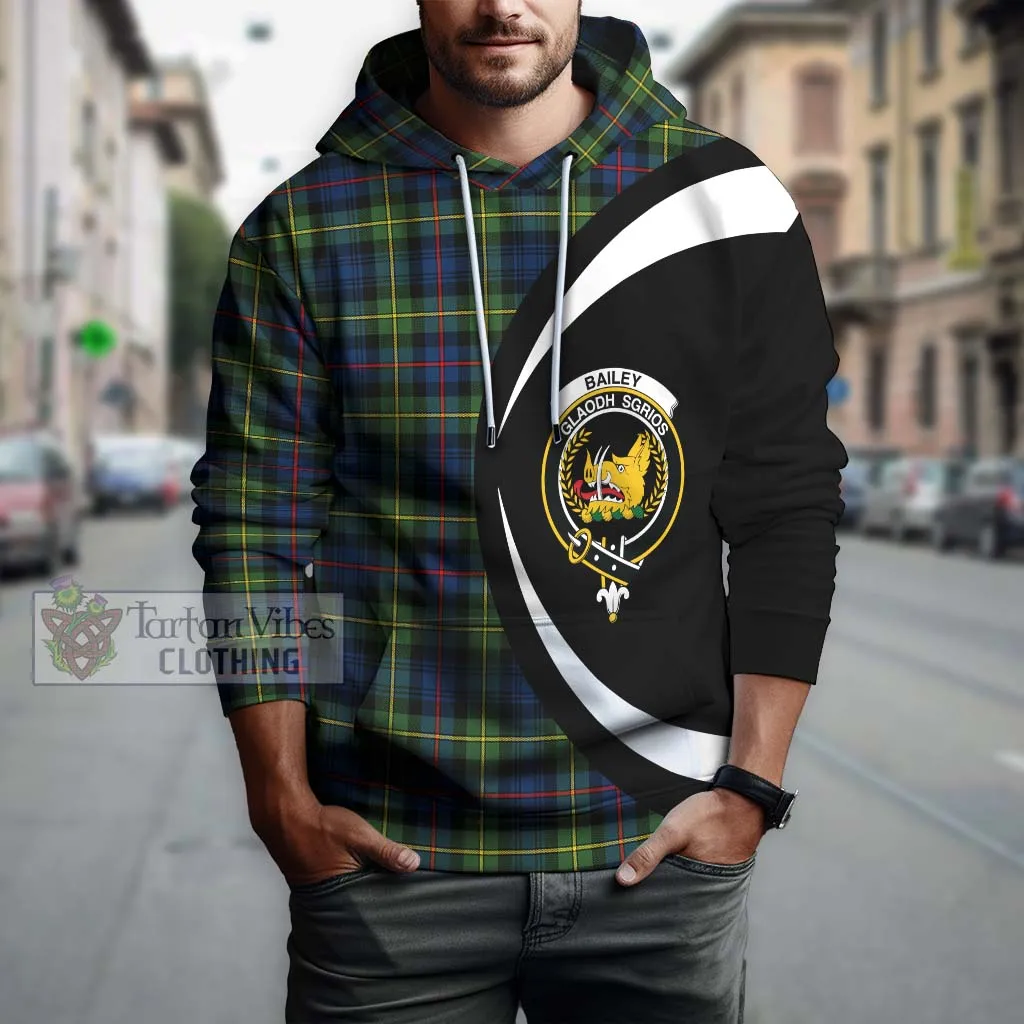 Bailey Modern Tartan Hoodie with Family Crest Circle Style