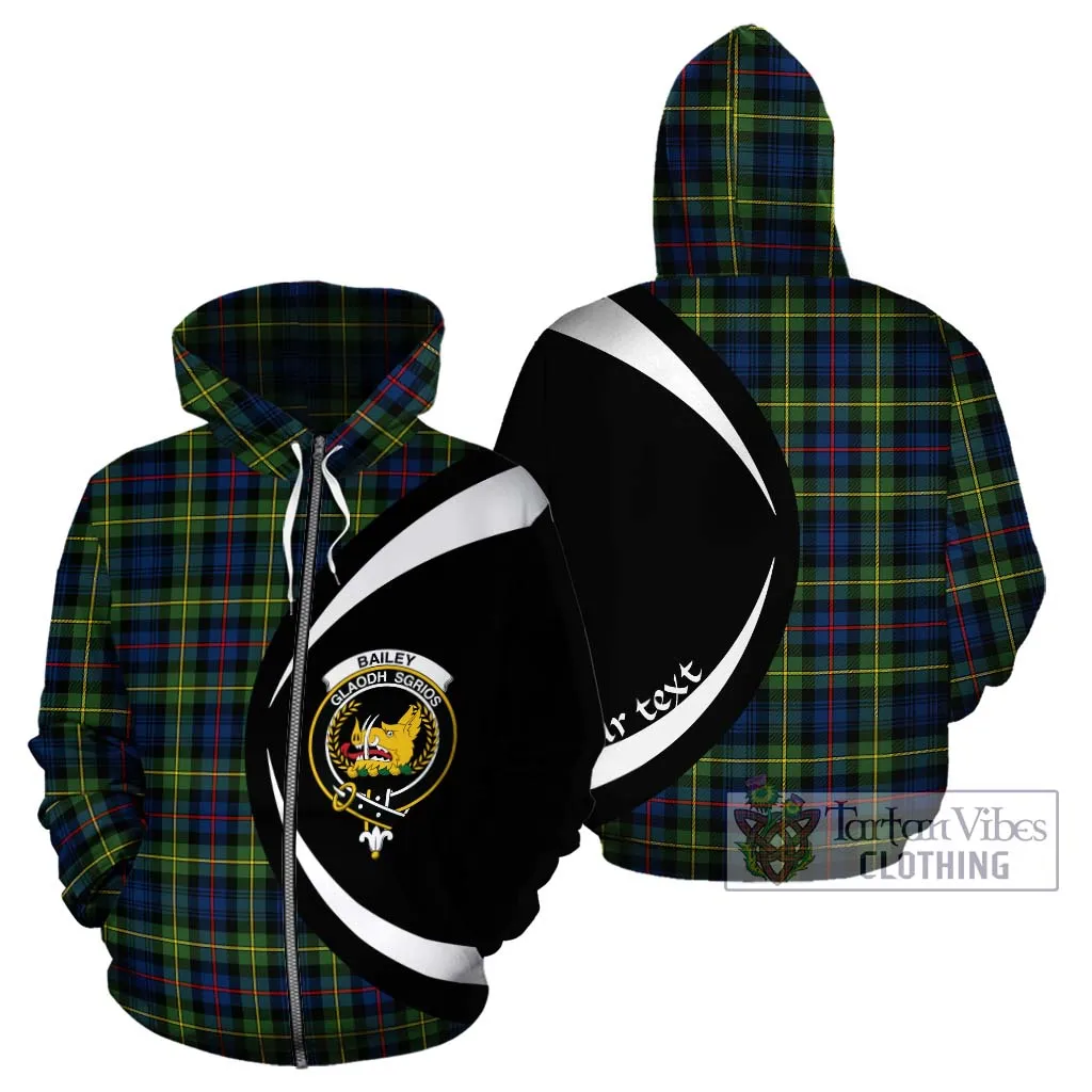 Bailey Modern Tartan Hoodie with Family Crest Circle Style