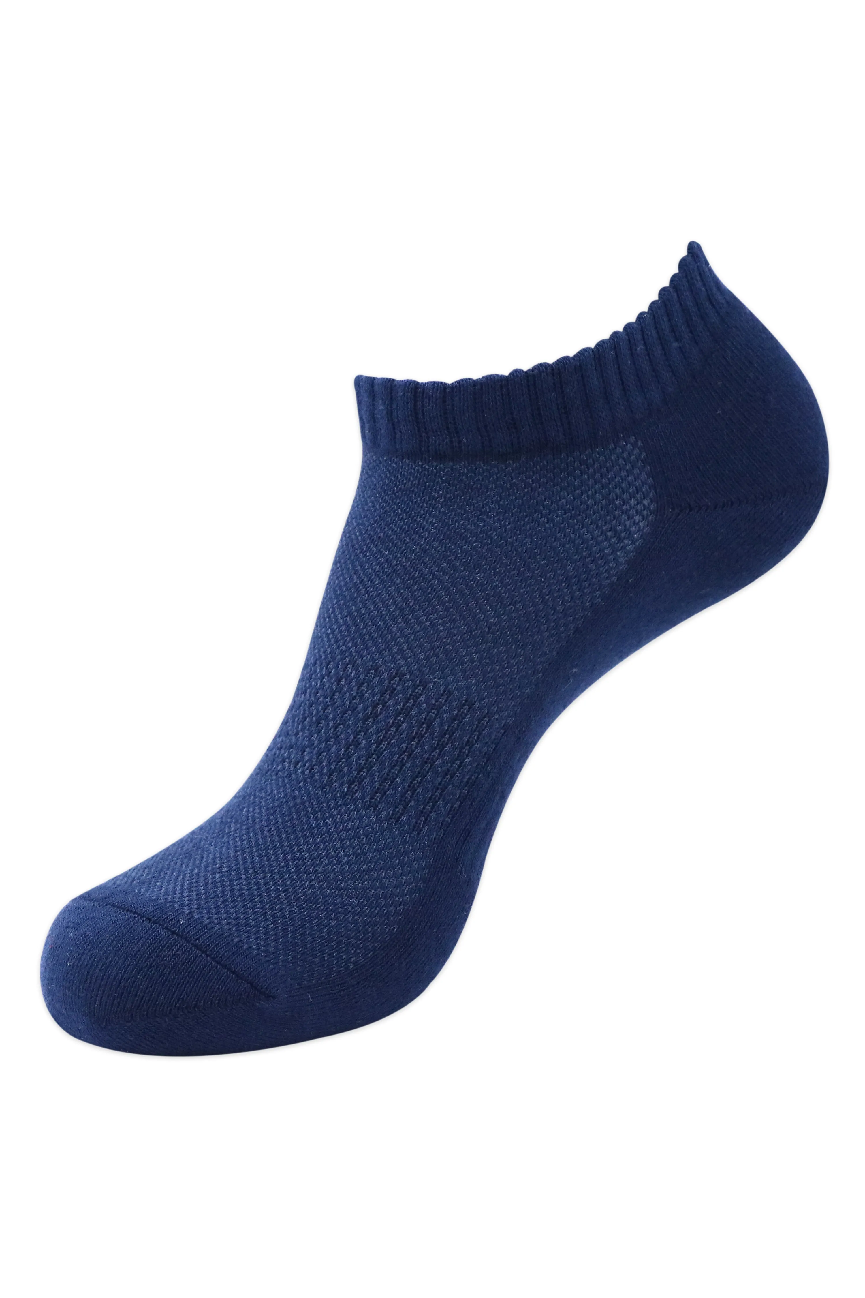 Balenzia Men's Cotton Cushioned Solid Ankle Socks with Mesh Knit, Gym Socks Free -(23 cm)Size, (Pack of 3 Pairs/1U) (Black,Navy,D.Grey)