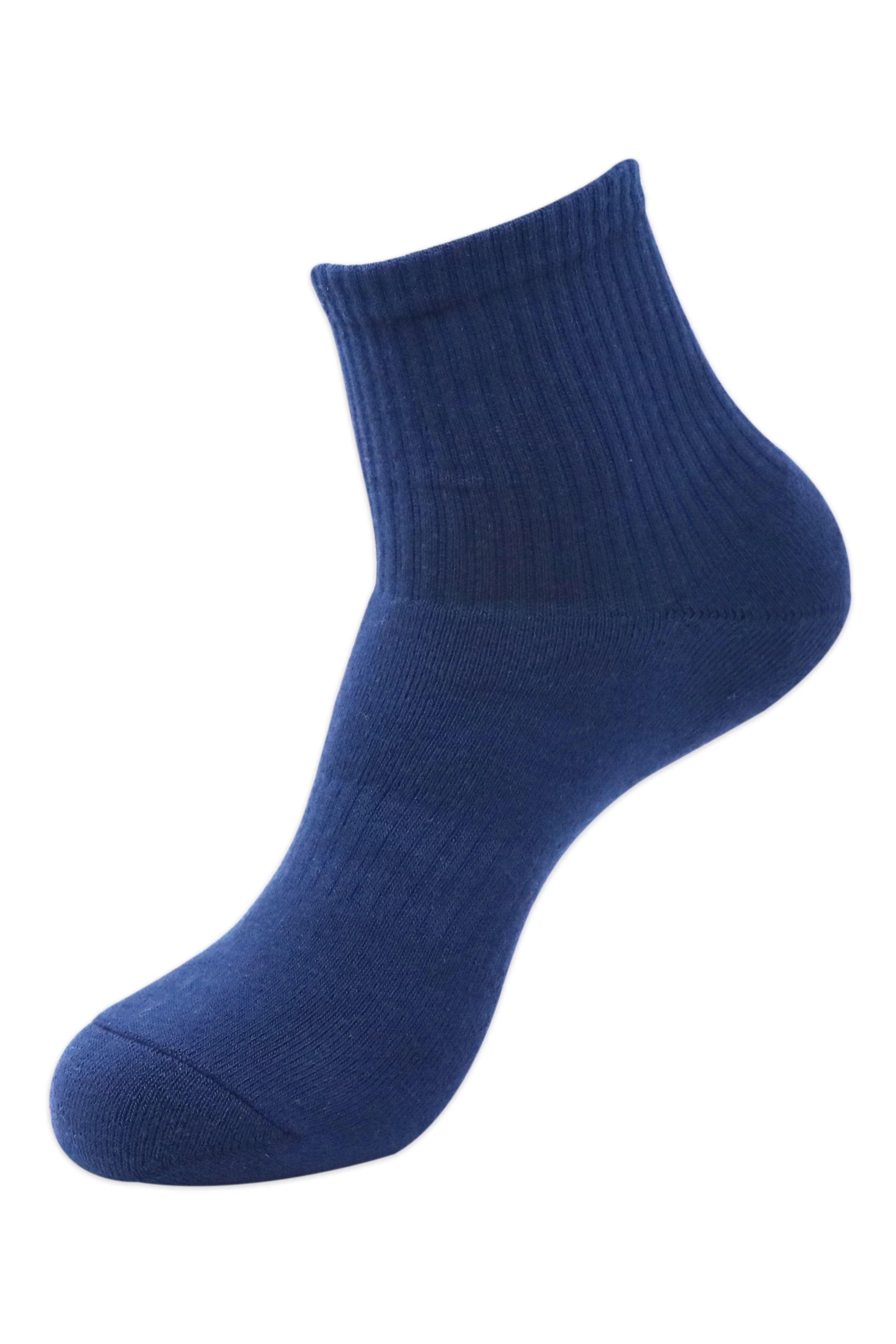 Balenzia Men's Full Cushioned Terry/Towel Ankle Sports Socks, Gym Socks- Navy (Pack of 3/1U)