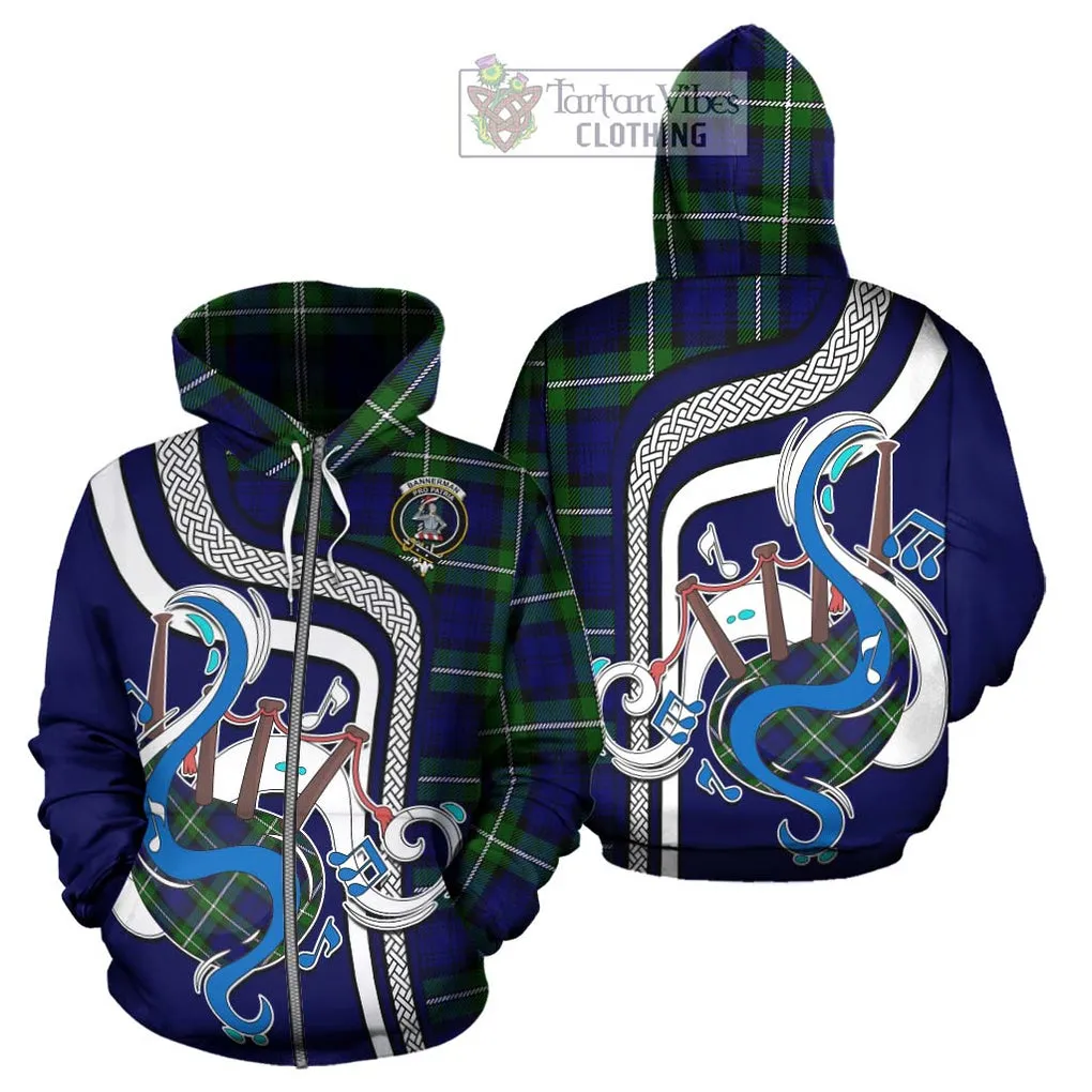 Bannerman Tartan Hoodie with Epic Bagpipe Style