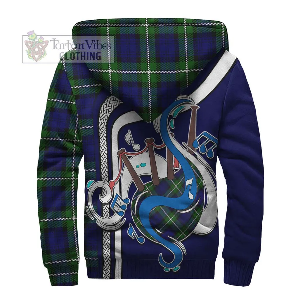 Bannerman Tartan Sherpa Hoodie with Epic Bagpipe Style