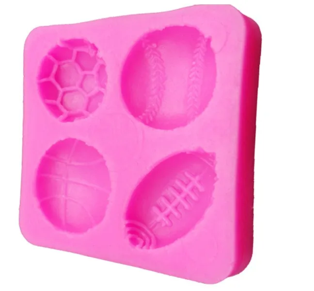 Basketball Football Soccer Baseball Silicone Mold, Sports Plaster Silicone Mold, Cake, Chocolate, Decoration, Epoxy Resin Casting Crafts DIY