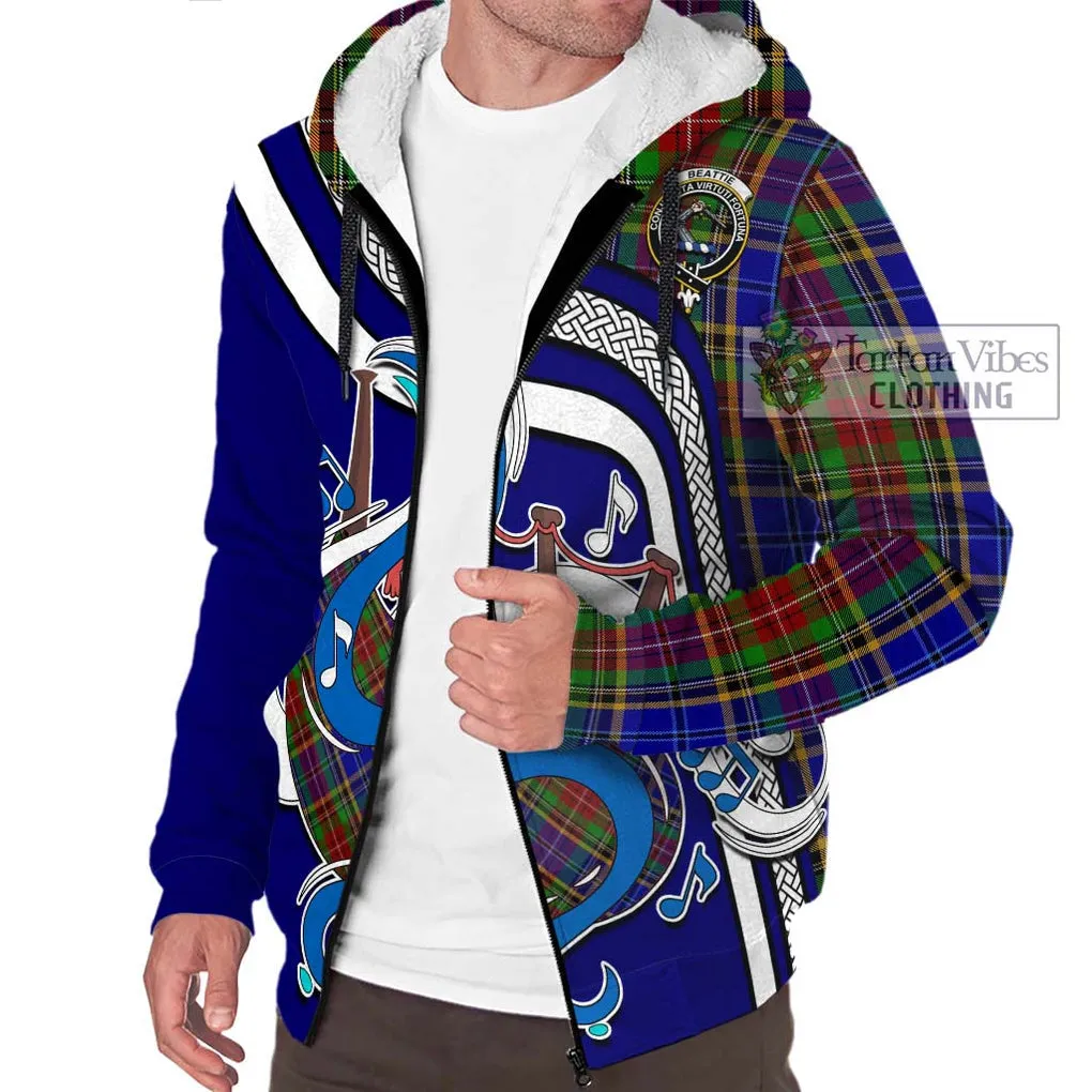 Beattie Tartan Sherpa Hoodie with Epic Bagpipe Style