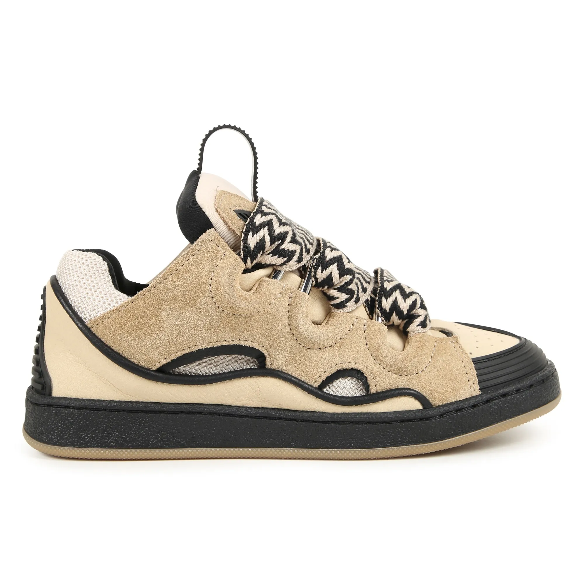 Beige Black Curb Sneakers