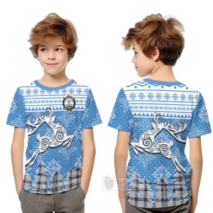 Bell Clan Christmas Kid T-Shirt Celtic Reindeer Style