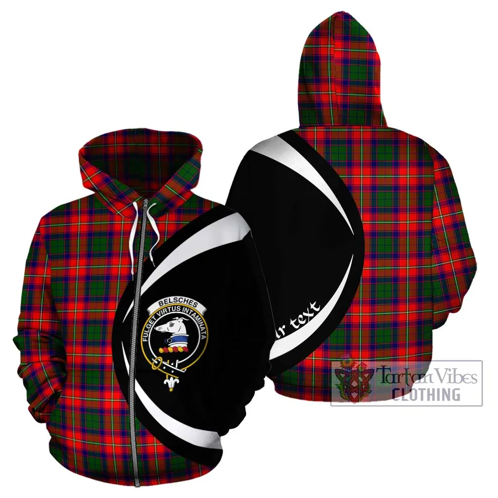 Belsches Tartan Hoodie with Family Crest Circle Style