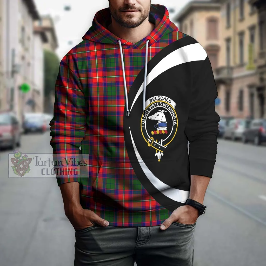 Belsches Tartan Hoodie with Family Crest Circle Style