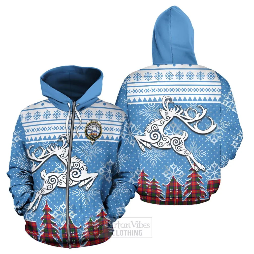 Belshes (Belsches) Clan Christmas Hoodie Celtic Reindeer Style