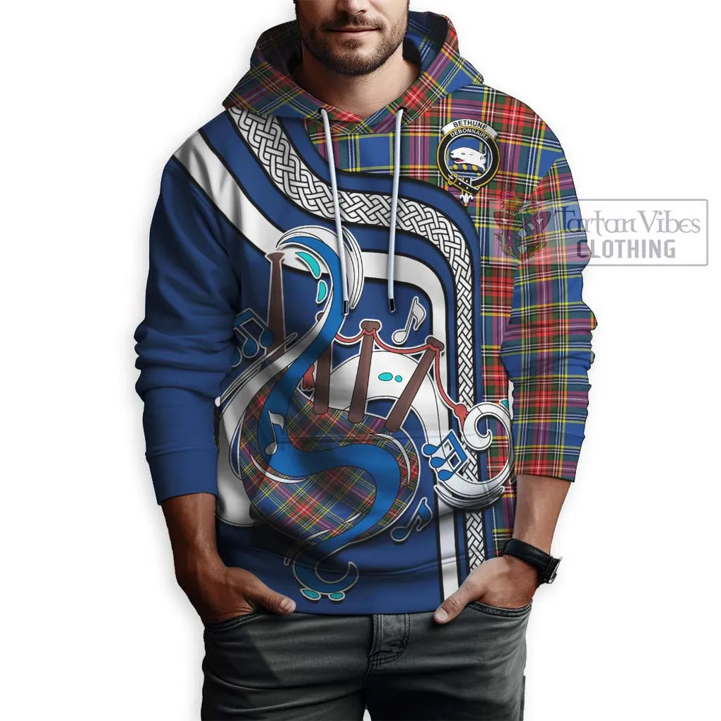 Bethune Tartan Hoodie with Epic Bagpipe Style