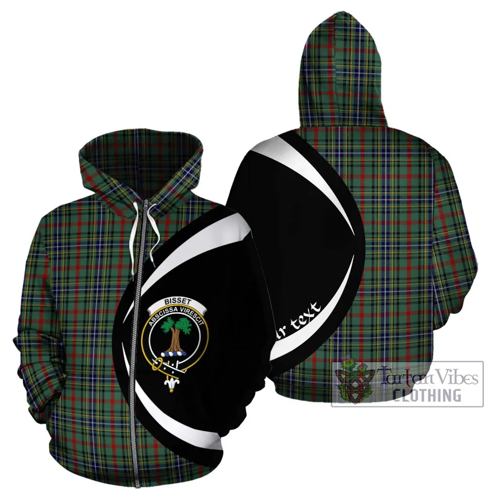 Bisset Tartan Hoodie with Family Crest Circle Style