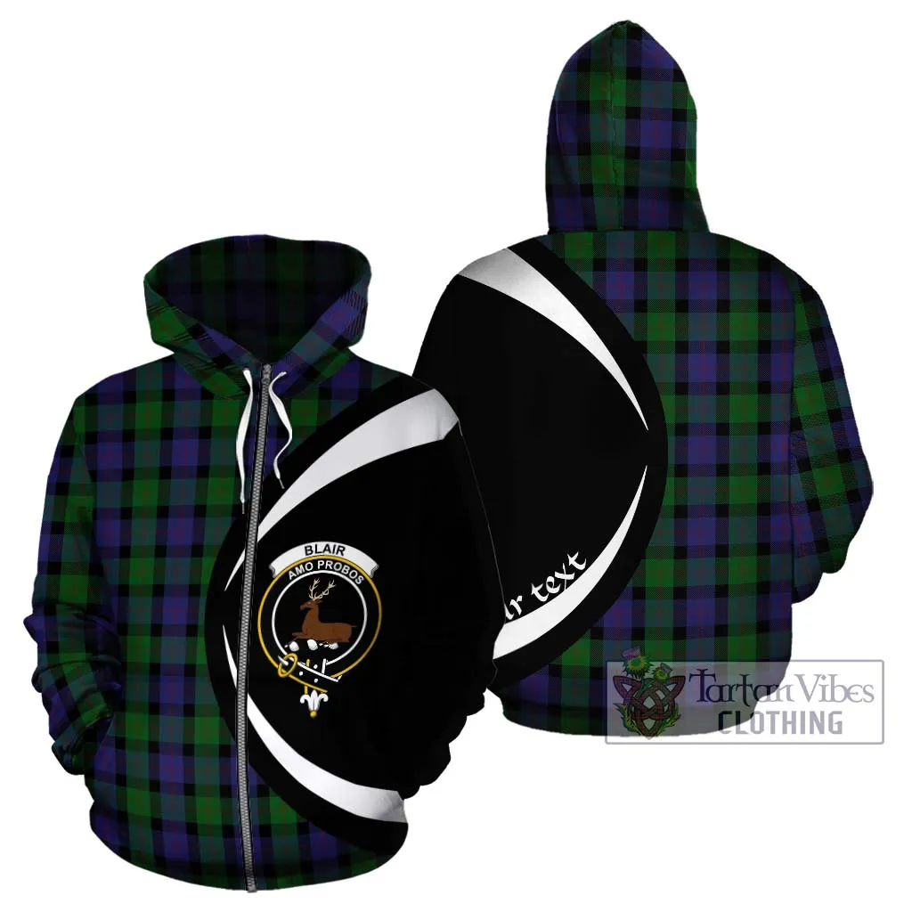 Blair Tartan Hoodie with Family Crest Circle Style