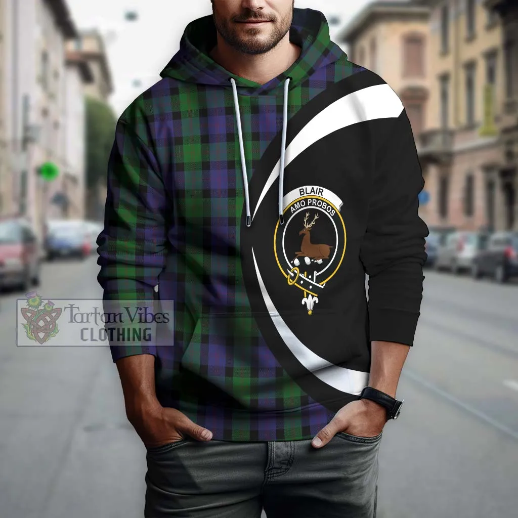 Blair Tartan Hoodie with Family Crest Circle Style