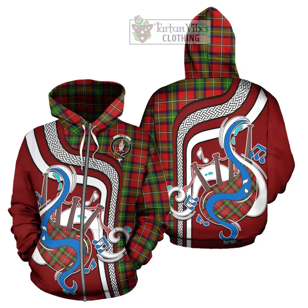 Boyd Tartan Hoodie with Epic Bagpipe Style