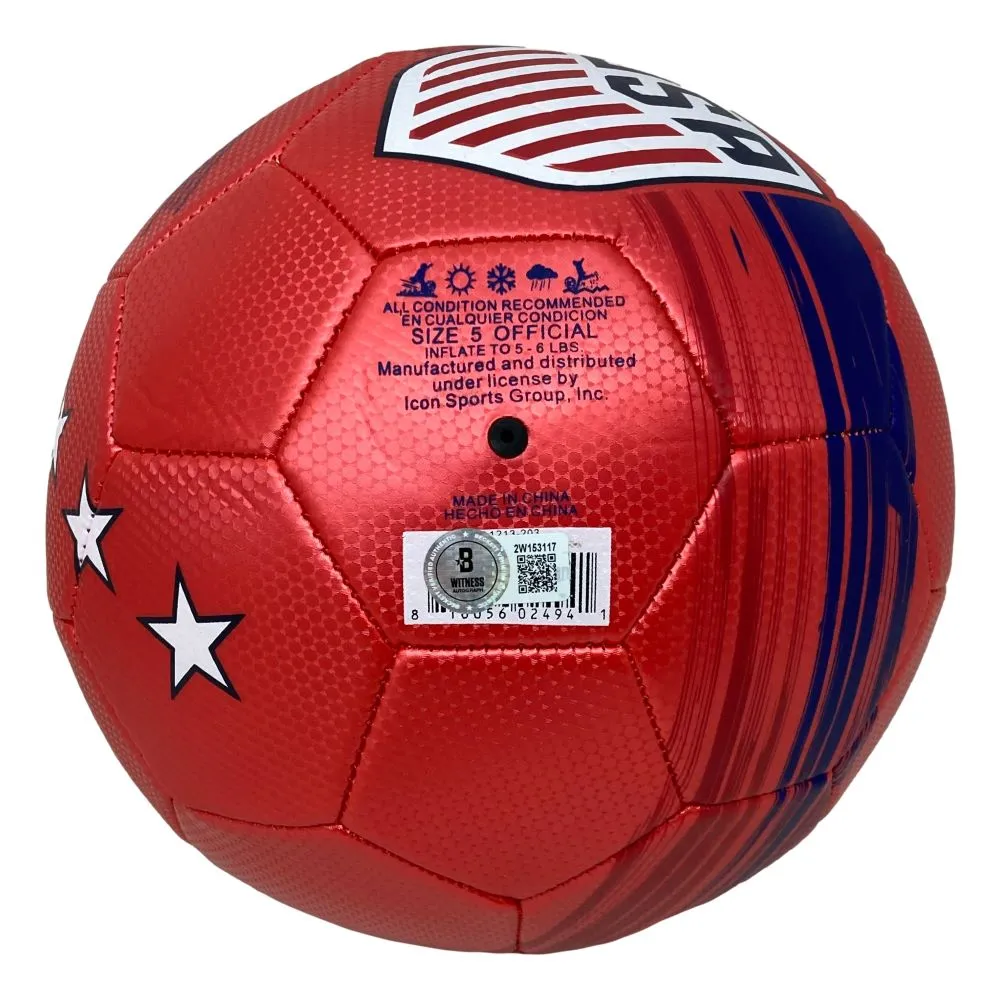 Brandi Chastain Signed USA Red Soccer Ball BAS ITP