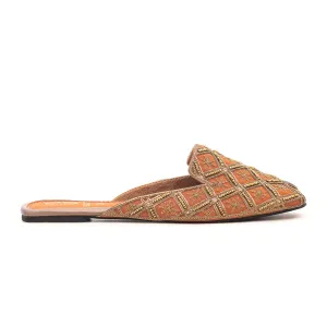 Brown Fancy Khusa Slipper EC8234