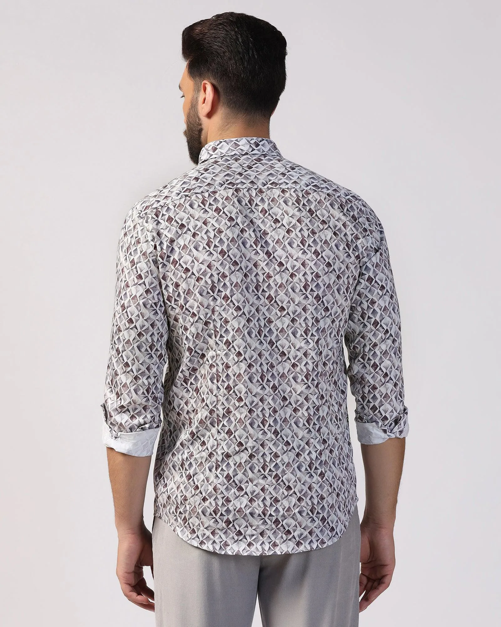 Casual Grey Printed Shirt - Gaia