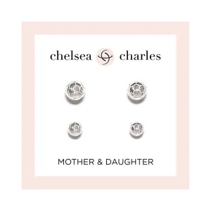 CC Sport Mother & Daughter Silver Soccer Ball Earring Set