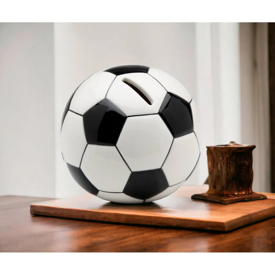 Ceramic Soccer Piggy Bank 4.75 inch Unique  Son Kids Room