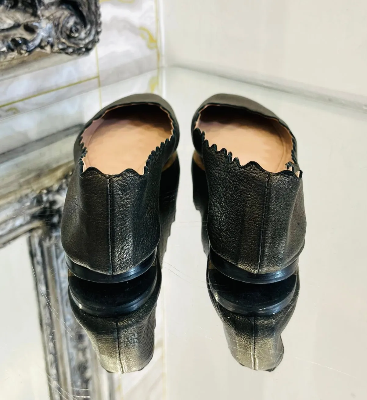 Chloe Leather Ballerina Flats. Size 35.5