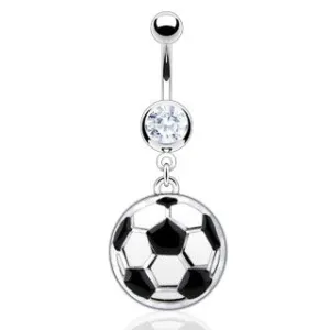 Dangling Soccer Ball Belly Ring