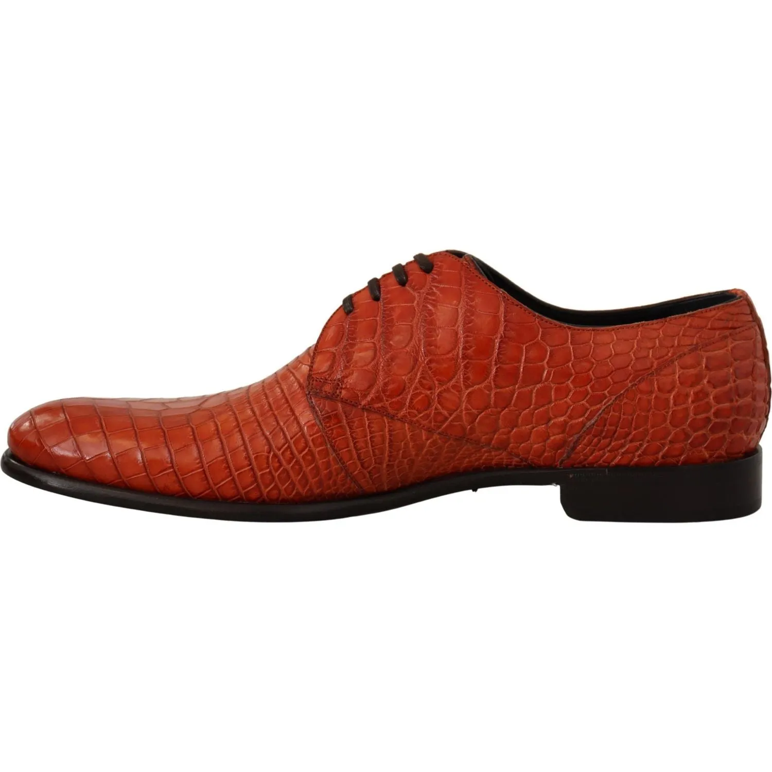 Dolce & Gabbana Exotic Orange Croc Leather Laceup Dress Shoes