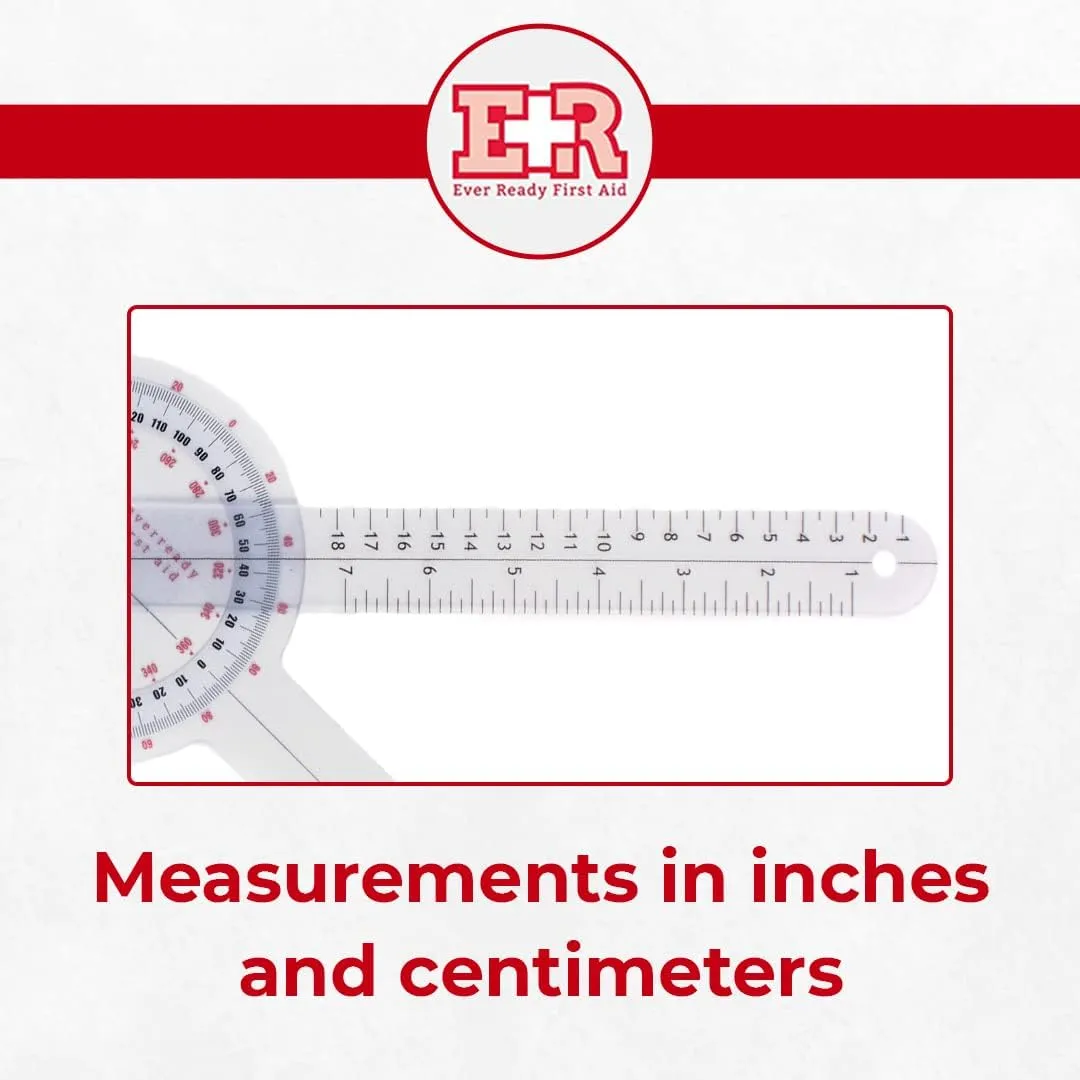 Ever Ready First Aid Plastic 12" Goniometer 360 Degree ISOM