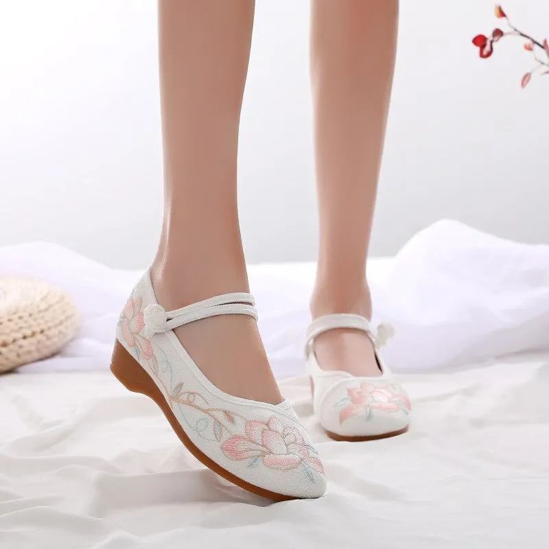 Female Zen Tea Artist Performance Dancing Canvas Shoes